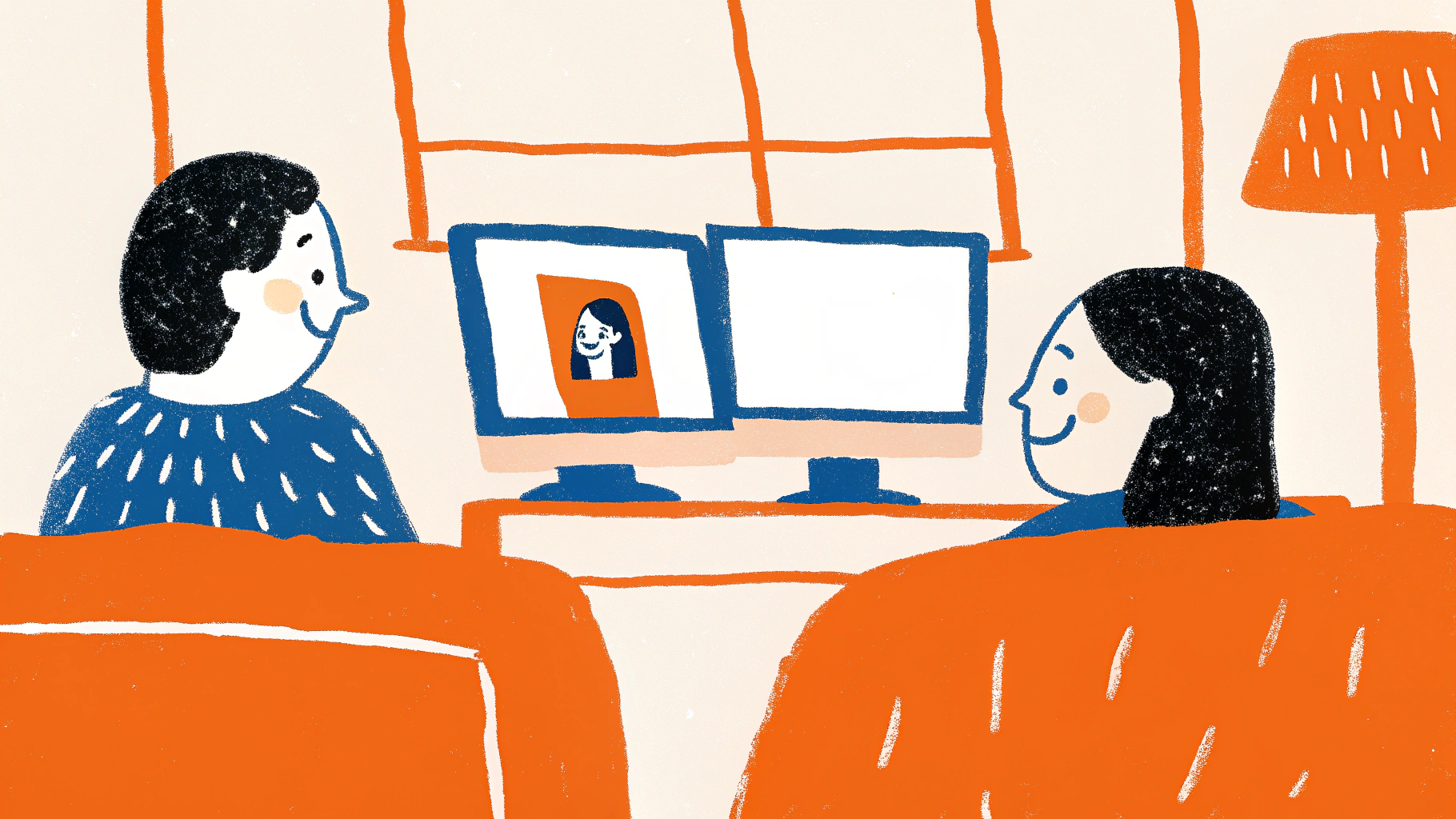 Happy couple enjoying a free video call, showing connection doesn't require money