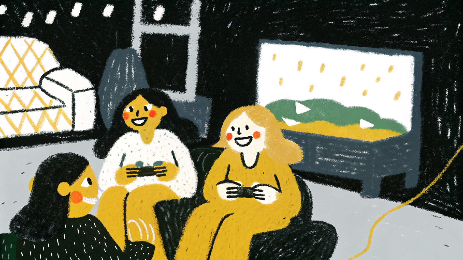 Couple happily playing video games together, bonding through cooperative gameplay