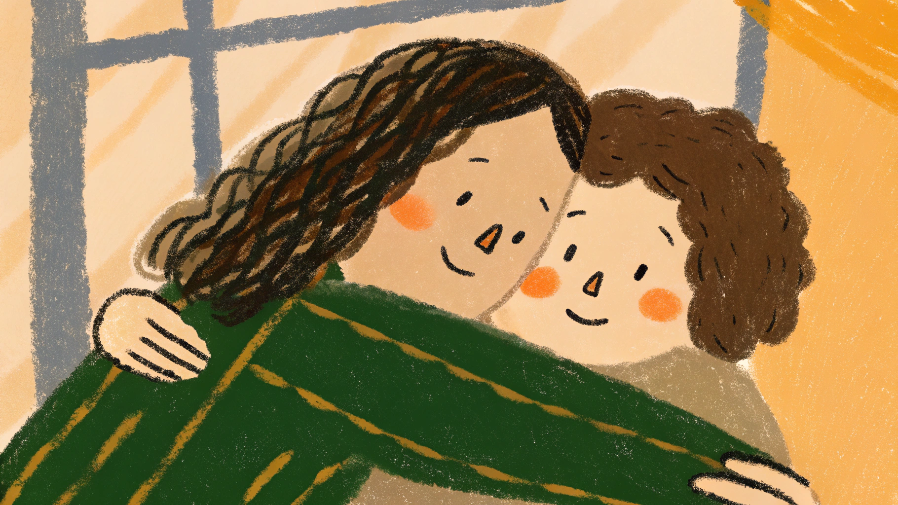 Two people in tender farewell embrace showing emotional connection before separation