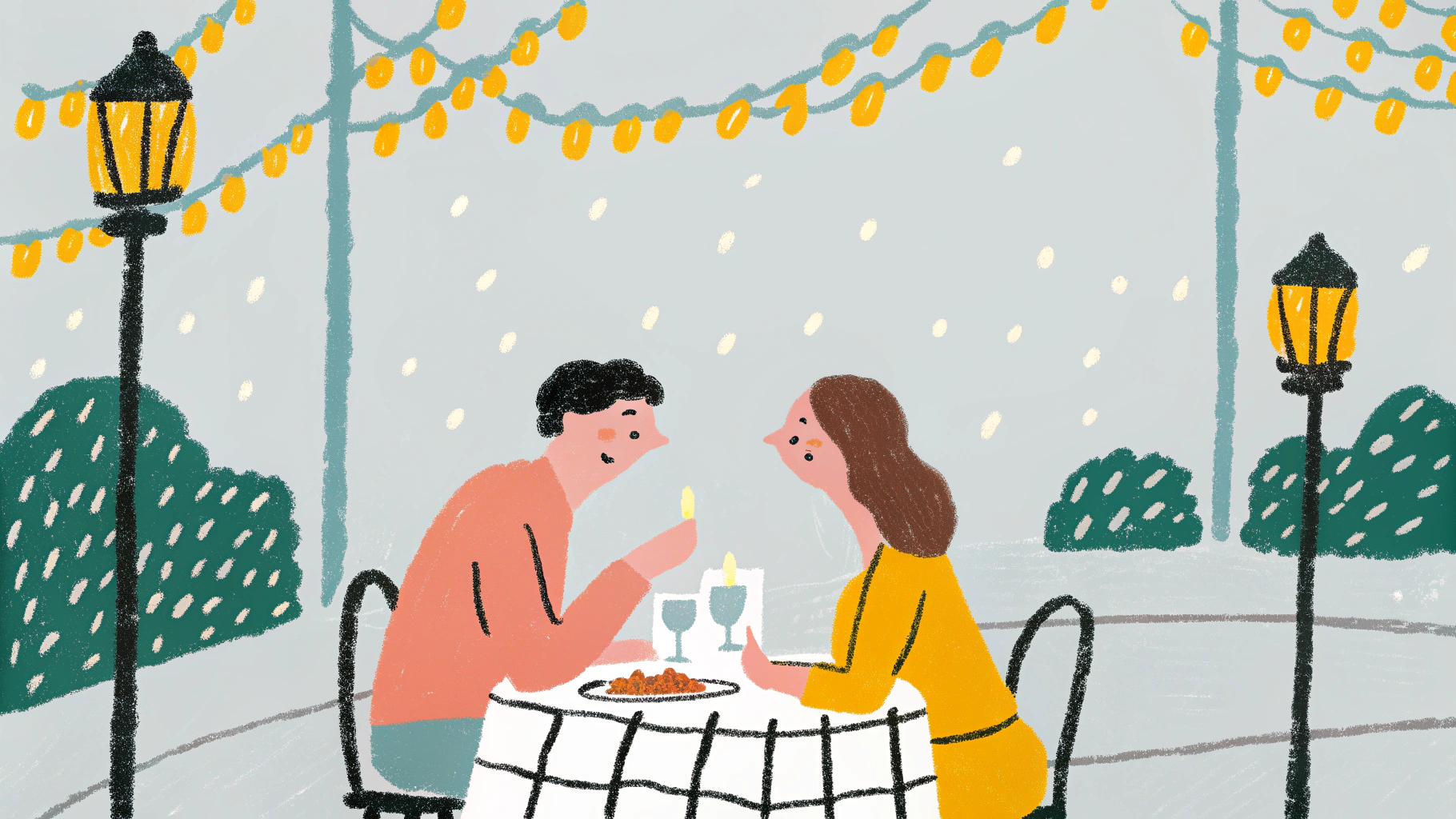 romantic date night with couple having deep heartfelt conversation together