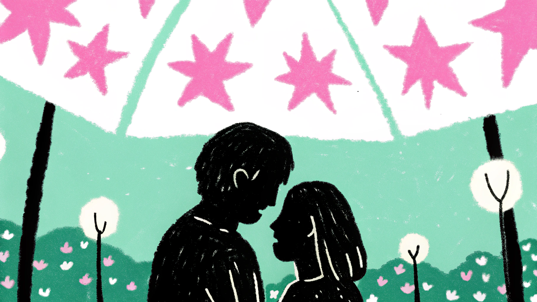 romantic realization moment of couple falling in love together deeply